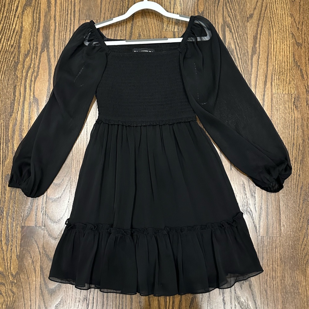 KatieJNYC Girls’ Molly Long Sleeve Dress in Black Big Kid, Size Medium (9-10)